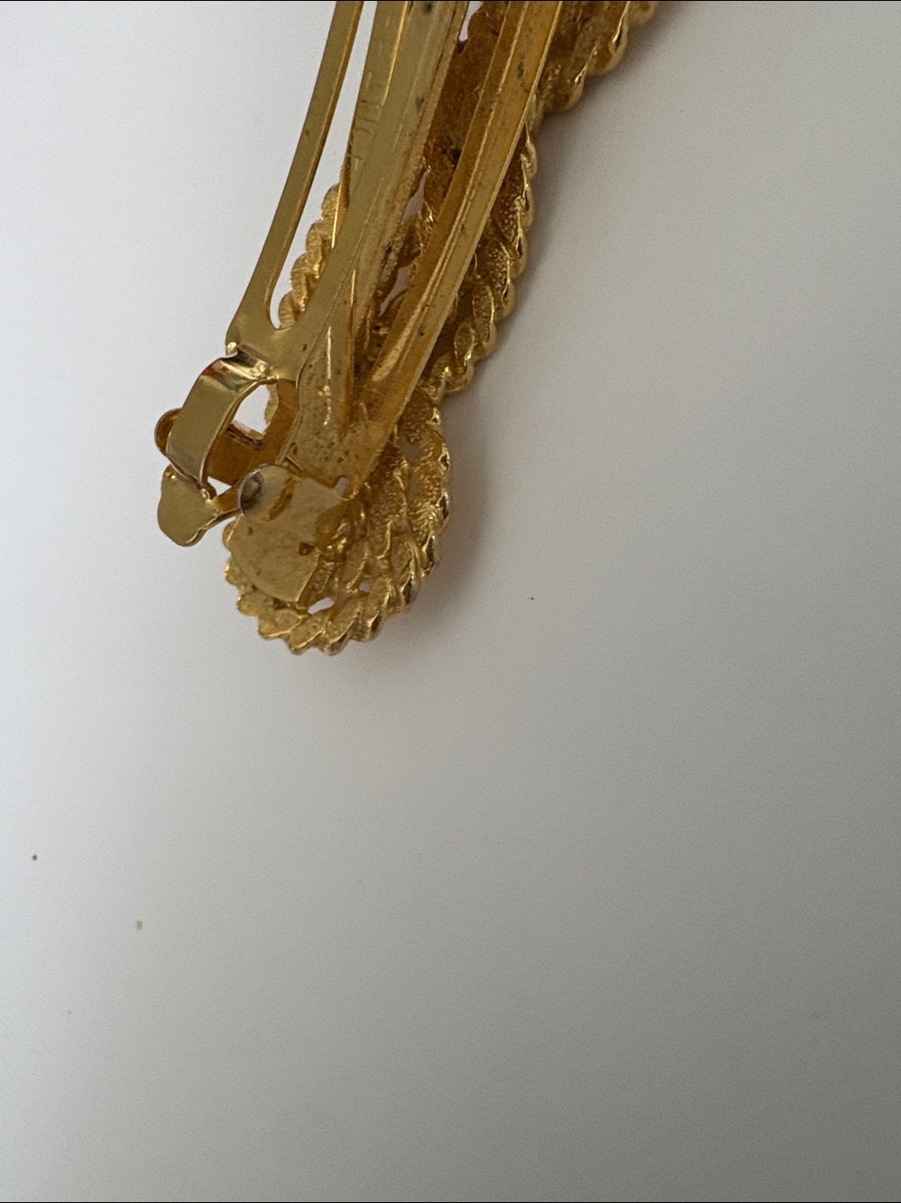 Vintage French Gold Rope Knot Barrette Hair Clip - Classic Women's Accessory - Picture 7 of 7